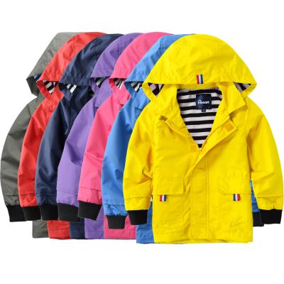 China Boys Girls Raincoat Cotton Striped Waterproof Clothing Fully Waterproof Raincoat Yellow Rain Jacket for sale