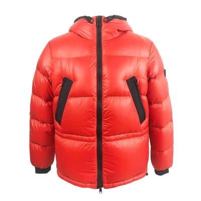 China Winter High Quality Shiny Black Blue Men's Down Jacket Coat Stripper Breathable Bubble Jacket for sale