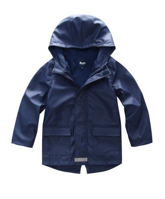 China Waterproof Boys Girls Waterproof Rain Jacket Windproof Fleece Lined Raincoat for sale