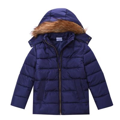 China Custom Waterproof Girls Winter Coated Fur Hood Thick Padded Outdoor Wear Kids Puff Jackets for sale