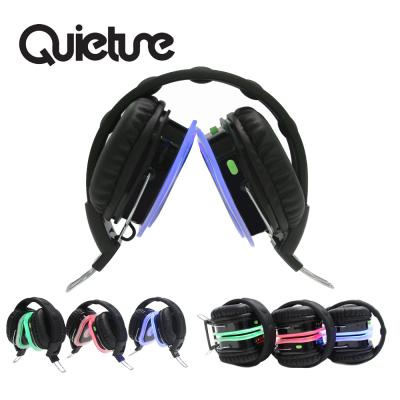 China Hot Sales F39 Silent Headband Disco Headphones With 600 Mah Battery And LED Light Used In Parties for sale