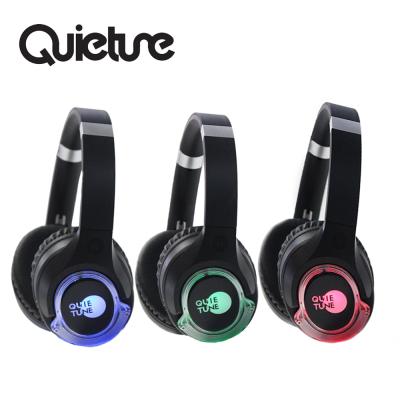 China A Transmitter Connecting Many Foldable Headphones Disco Headphones F18 Silent Hi-Fi With Led Light And 3 Or More Channels For Parties for sale