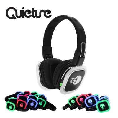 China Wireless Silent Headband Party Disco F39 Headphones with LED Light and 3 or more Channels in 500M Range for sale