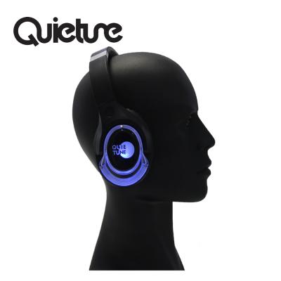 China One Transmitter Connect To Many Headphones F18 HiFi Silent Disco Foldable Headphones With Led Light And 3 Or More Channels for sale