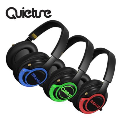 China One Transmitter To Connect To Many Headphones Noise Cancel F49 Hi-Fi Silent Parties Disco Headphones With 3 Or More Channels And LED Light Within 500m Range for sale