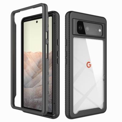 China 2022 New Product Mobile Phone Bag Solid Color Rugged Transparent Phone Cover Shockproof For Google pixel6 pixel6 pro for sale