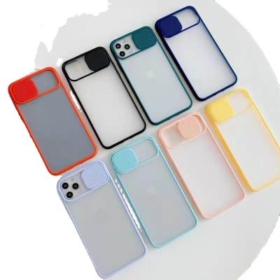 China new Transparent Matte Tpu Phone Case Slide Anti-fall Push Window Camera Protective Silicone Case for redmi note8 note7 note9 note10 for sale