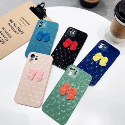 China Bowknot 3D Fashionable Durable Shockproof Soft Case Eco-friendly New Creative Color Contrast and Beautiful Cell Phone Case for iphone12 6 7 8 11 XR for sale