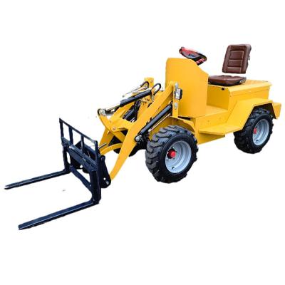 China Hotels Factory Price Mini Electric Loader 0.4ton Electric Mini Wheel Loader 4 Wheel Electric Battery Drive for sale