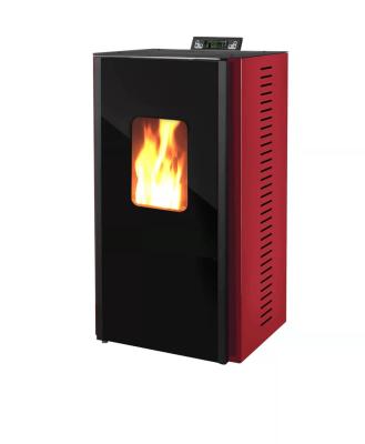 China Contemporary Free Standing Biomass Wood Pellet Stove With Rear Boiler For Room Water Heating Radiators for sale