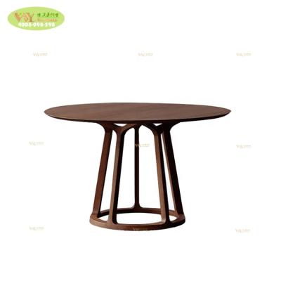 China Simple design scandinavian antique restaurant round table/solid usa walnut wood coffee table for sale