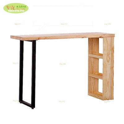 China Simple design bar oak wood bar restaurant solid wood coffee table wood/solid table with shelf for sale