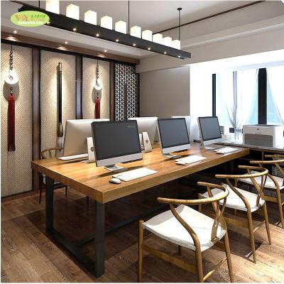 China Long Minimalist Solid Wood Desk Table/Pine Oak Walnut Wood Workspace Table Solid Wood Desk /Desk for sale