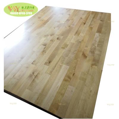 China Hotel finger birch wood joint solid board for table top / NC lacquered birch wood FJ worktops for restaurant for sale