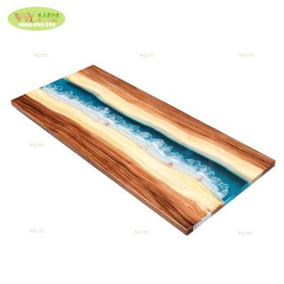 China Modern Super Clear Epoxy Resin Table Slab /Factory Riverside Walnut Wood Slab Custom Epoxy Resin Table for sale