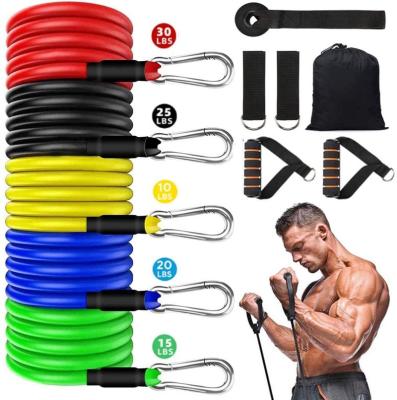 China High Quality Home Fitness Exercise Bands 11 Pcs Resistance Band For Strength Training At Home Or On The Go for sale