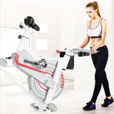 China Fitness Home Body Building Equipment Gym Use Adjustable White Spinning Exercise Bike With App for sale