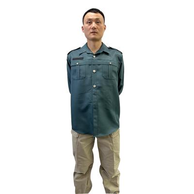 China 2022 Hot Sale Men's Shirts Embroidered Casual Cropped Long Sleeve Shirt Guard for sale