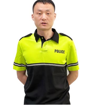 China Poly Guard Uniform Camisas Segurid Tone Print ID Reflective Stripes Sleeve Security Bike Patrol Polo Shirts Two Long for sale