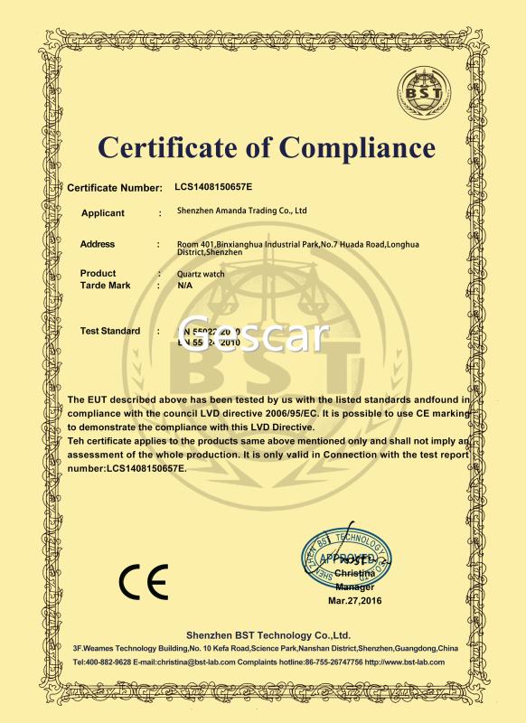 CE - Shenzhen Gescar Watch Co., Ltd.