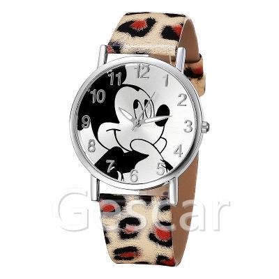 China Case no. Hot Selling Cute Mouse Silver Day/Date 8131 Logo Leather Wrist Watch for sale