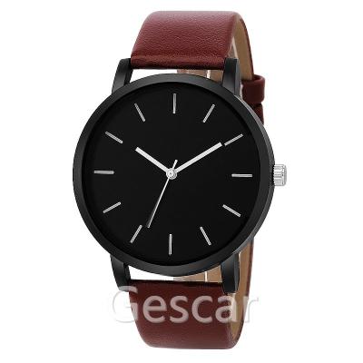 China Day/Date 8529 No Logo Black Dial Leather Man Sport Casual Wrist Watch for sale