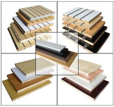 China MDF Display Stand Series Professional Decorative Moisture Proof Slatwall Panels 4*8 Feet Slat Boards Laminated Melamine Fiberboard for sale