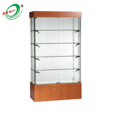 China Double Sided Decor Retail Store Display Stand Phone Display Cabinet Transparent Glass for sale