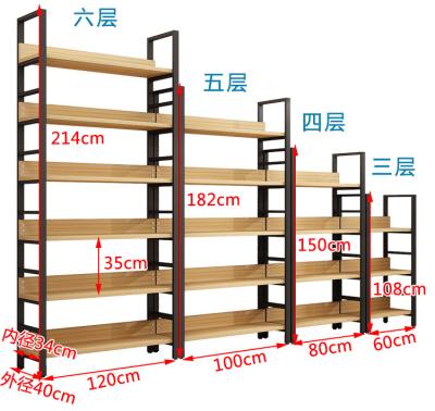 China Super Store / Keway MDF Store Chain Store / Wall Display Rack Fabric Panels Metal And Wood Multiple Side Store Shelves for sale