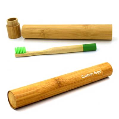 China Environmental Protection OEM Natural 100% Biodegradable Charcoal Bamboo Toothbrush with Bamboo Case for sale