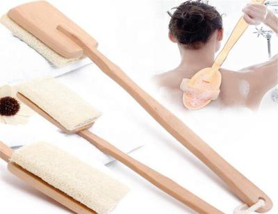 China Hot Selling Long Handle Bath / Relax Back Bath Body Scrubber Bamboo Brush Long Handle For Dry Shower for sale