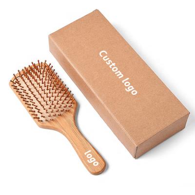 China 2022 hot spot home massage travel promotion salon air cushion bamboo wooden hair comb anti-static private label for sale