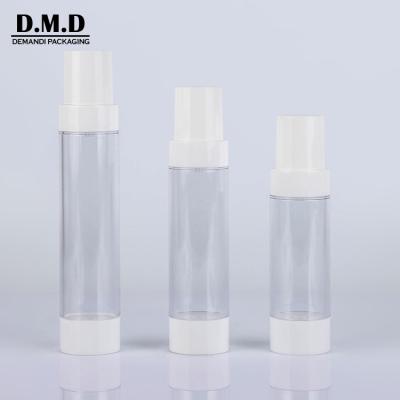 China 80ml Cosmetic 100ml 120ml Large Empty Plastic Clear Transparent Airless Pump Bottle With White Cap for sale