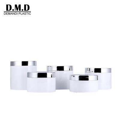 China White Empty Plastic Skin Care Cream Jar 50gram 50ml 60ml 80ml 100ml 100g 4oz 120ml 200ml 150ml 250ml 8oz With Silver Top for sale