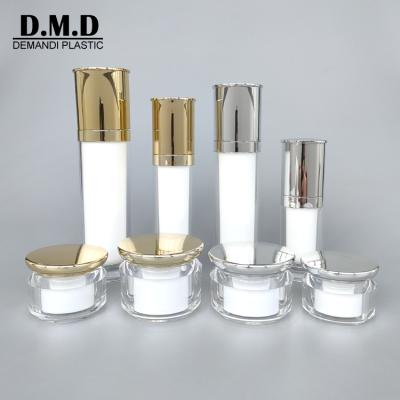 China BEAUTY PACKAGING 15ml 30grams 50grams high quality empty luxury cosmetic set of 80ml 120ml 1oz gold silver jars and bottles for sale