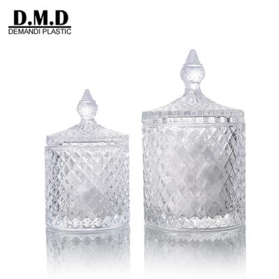 China Decorative 100ml clear glass candle jar home decoration 3oz 5oz luxury glass jars 180ml empty elegant glass candle jar for making candles for sale