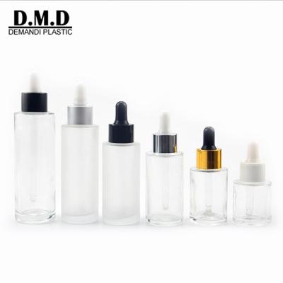 China 20ml 30ml 40ml 50ml 60ml 80ml 1oz 2oz Personal Care Luxury Empty Matte Clear White Frosted Glass Essential Oil Bottle With Dropper Pipette for sale