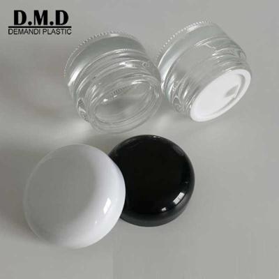 China Luxury personal care mini 20ml 30g 50 gram clear glass cream container and glass jar for face eye cream with screw lid for sale