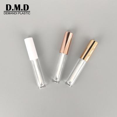 China Small luxury 3ml wholesale cosmetics white 3ml rose gold empty lip gloss container tube for lip gloss packaging for sale