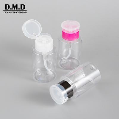 China Personal Care Empty Plastic 100ml 150ml 160ml 180ml 200ml Nail Polish Clear Make Up Liquid Remover Bottle With Pump for sale