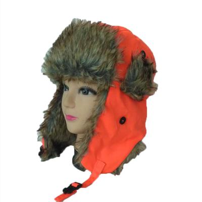 China Stylish 5 Panel Hat Earflap Trapper Bomber Aviator Russian Trooper Fur Winter Ski Hat for sale