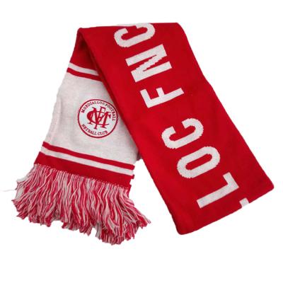 China Long Manufacturer Small Quantity Welcomed Knitted Cheap Style Jacquard Soccer Football Scarf for sale