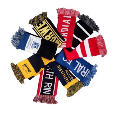 China Long Factory Price Small Quantity Welcomed Football Club Knitted Scarf With Logo for sale