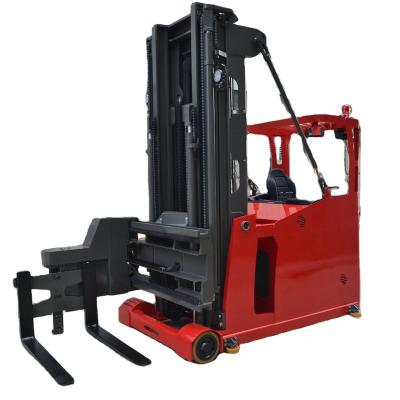 China Stand Up Pallet Three Way Narrow Stacker Forklift Aisle Reach Truck 1ton 3way Electric Forklift Made in China for sale