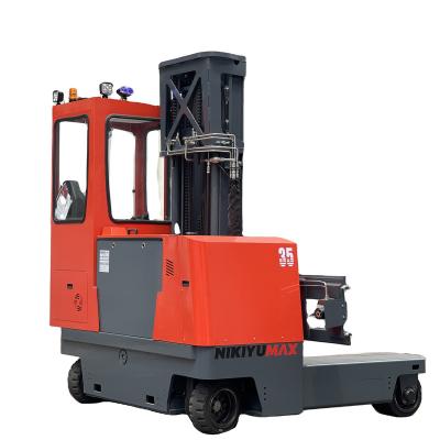 China Low Noise Four Way Forklift With Joystick Two Telescopic ESP Steering And 4 Wheels Braking NIKIYUMAX 3.5ton Steerable Forklift for sale