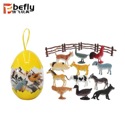 China New Promotion Children's Plastic 16pcs Egg Packing Animal Farm Toys Small Bulk for sale