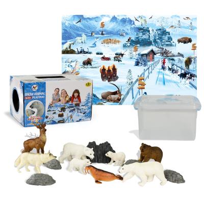 China Promotion with white bear plastic wolf play mat antartica animal model toy for kids 2020 for sale