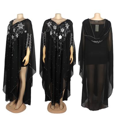 China 2022 New Arrival Anti-static Sexy Deep V Neckline Long Sleeve With Diamonds Summer Women Beading Max Dress for sale