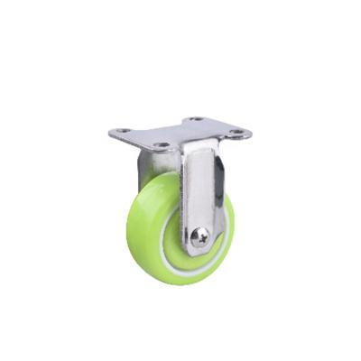 China Wear Resistant Wheel Caster 2 Inch Green Stainless Steel Screw PU Swivel Caster Wheels With Brake for sale