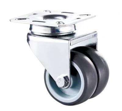 China Other 2 Inch TPR Top Dish Wheels Office Chair Swivel Double Caster Wheels for sale